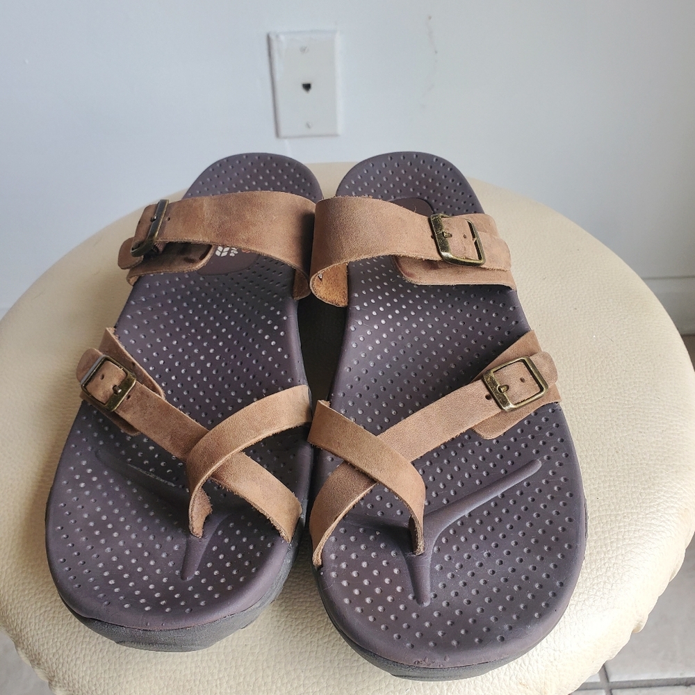 Skechers Brown Strappy Sandals with Buckles